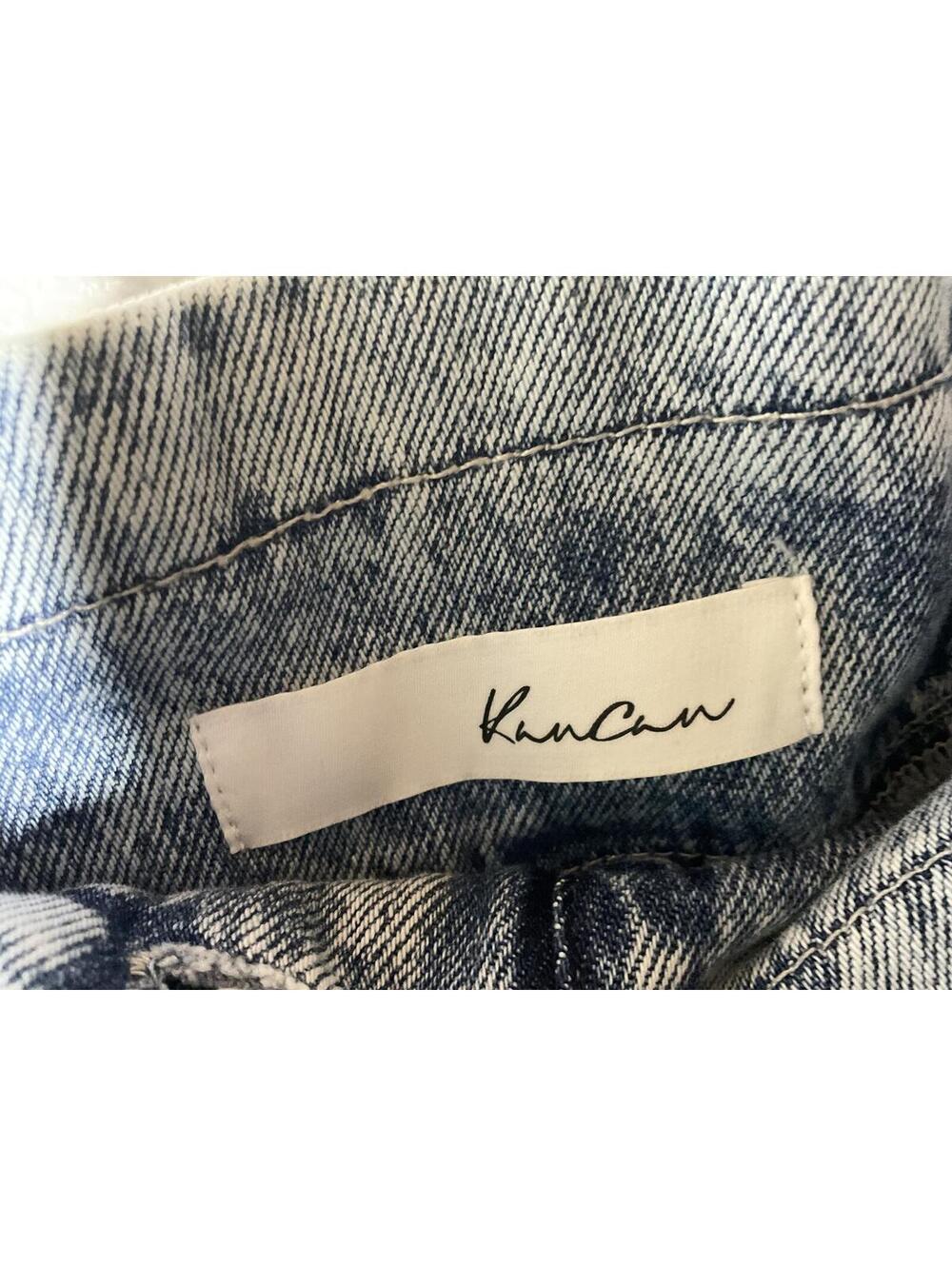 < KanCan Acid Wash Paperbag Waist Denim Shorts > - Picture 2 of 4